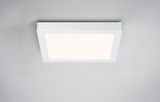 Plafonnier LED carré blanc avec diffuseur mat pour éclairage moderne