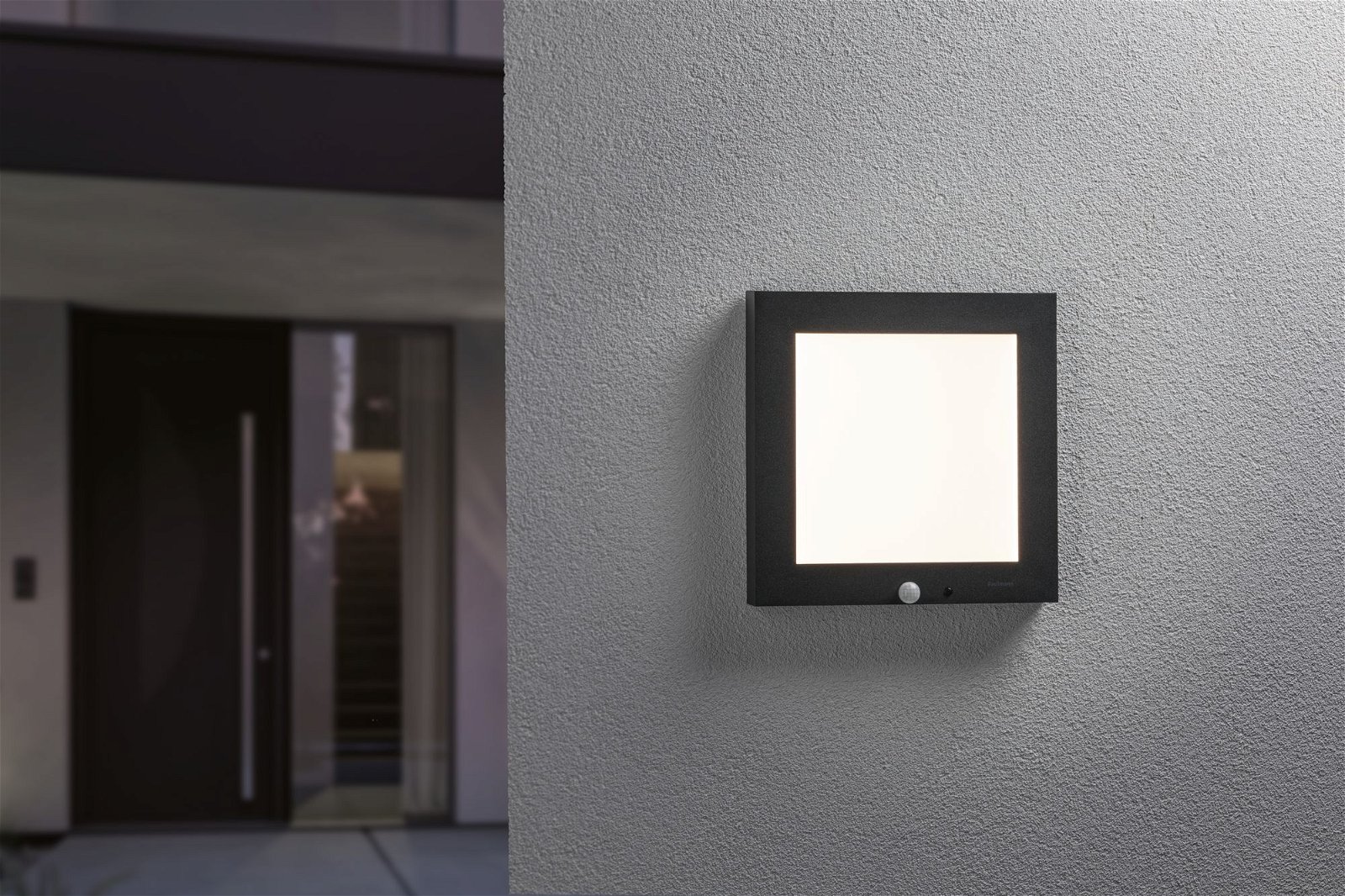LED Exterior panel Board Motion detector IP44 square 300x40mm 3000K 9W 650lm 230V Anthracite Aluminium