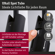 Schwarzer URail Spot Tubo mit einstellbarer Lichtfarbe und 3-Stufen-Dimmer für flexible Raumbeleuchtung