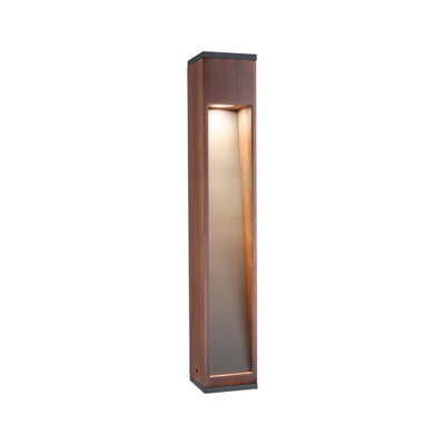 Moderner Außenwandleuchter aus Holz in Braun mit integriertem LED-Licht für Gartenbeleuchtung