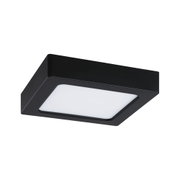 Schwarze quadratische LED-Deckenleuchte mit weißem Diffusor aus Kunststoff für moderne Innenräume