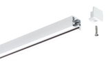 White aluminum profile with end cap and screw for LED light strips, lighting system accessory