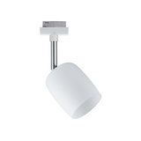 Spot LED moderne en verre blanc avec tige chromée pour éclairage d'accent flexible