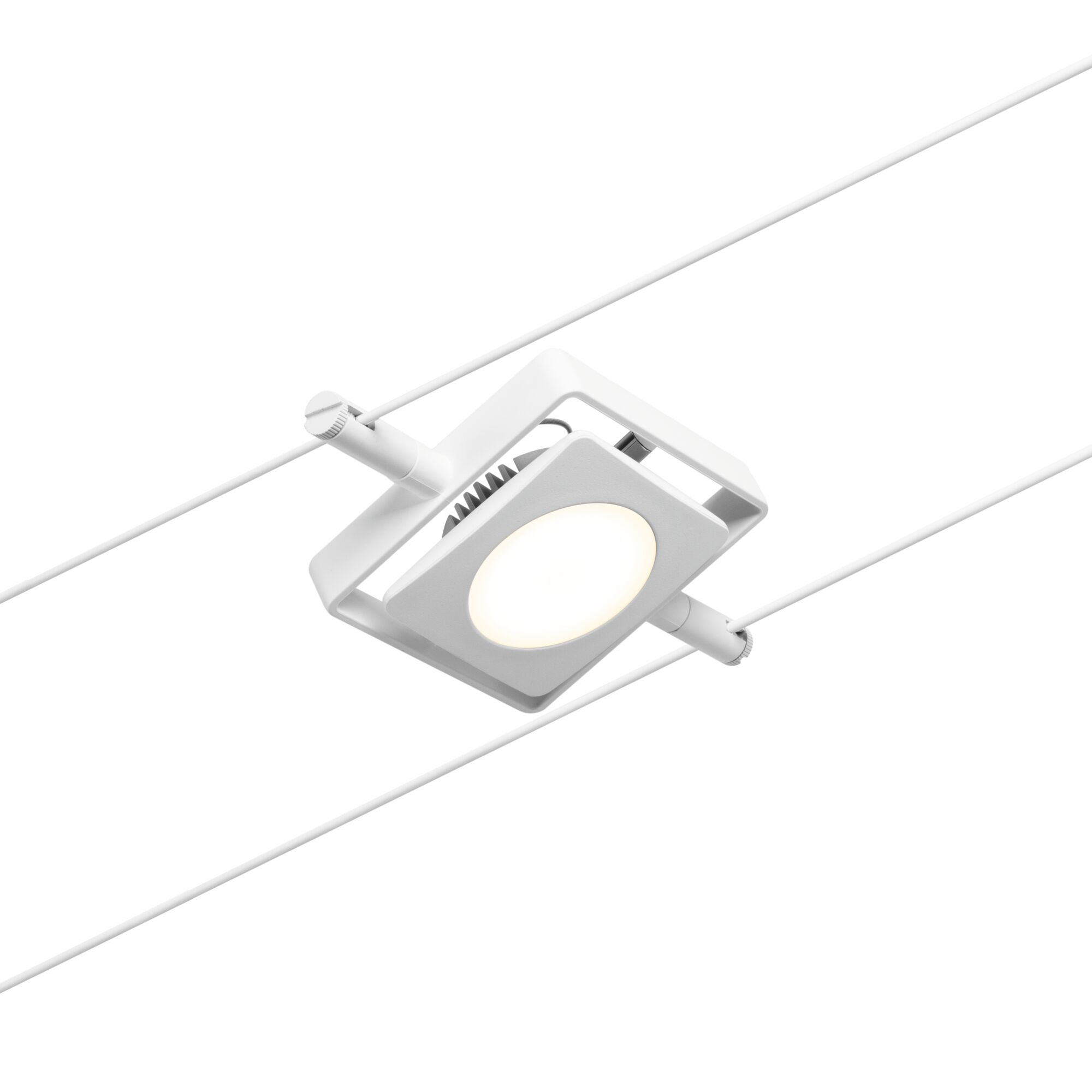 Weißer LED-Seilstrahler aus Metall mit modernem Design für flexible Beleuchtungslösungen