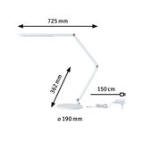 Witte LED-bureaulamp met verstelbare arm en 150 cm kabel voor moderne werkverlichting
