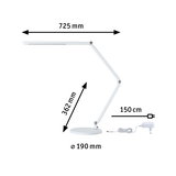 Weiße LED-Schreibtischlampe mit verstellbarem Arm und 150 cm Kabel für modernes Arbeitslicht