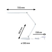 White LED desk lamp with adjustable arm and 150 cm cable for modern workspace lighting