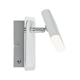 Moderne witte metalen LED-wandlamp met verstelbare kop voor gerichte binnenverlichting