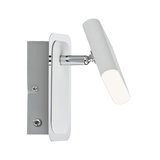 Modern white metal LED wall light with adjustable head for focused lighting in interiors