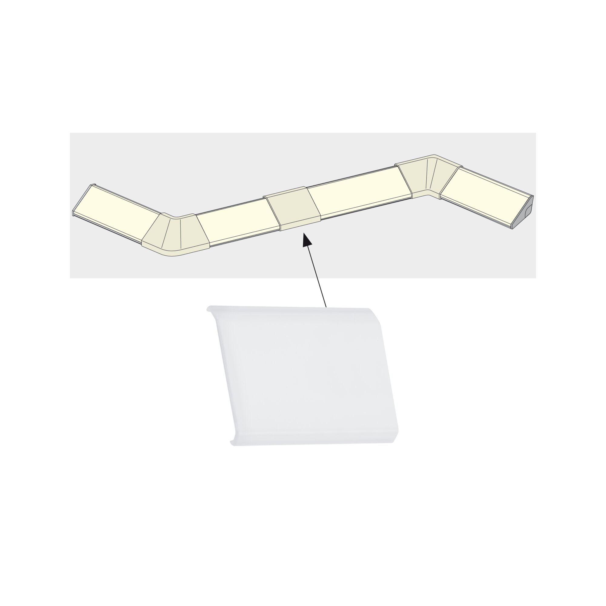 Profilé de strip LED Delta Connecteur Cover – Pack de 4 Satiné Couvercle transparent en plastique pour bande LED pour diffusion et protection de la lumière