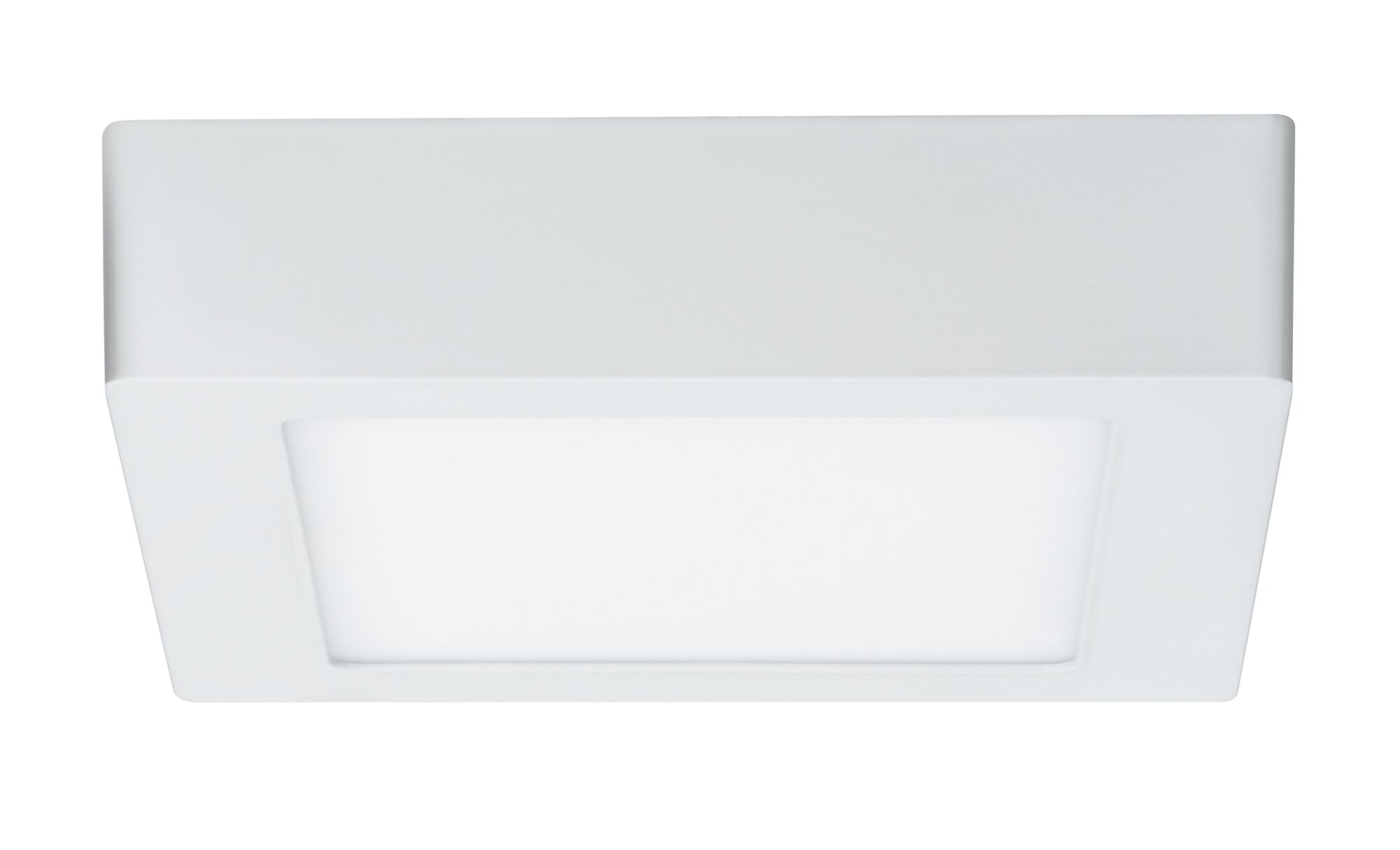 Square white LED ceiling light made of plastic for modern indoor lighting