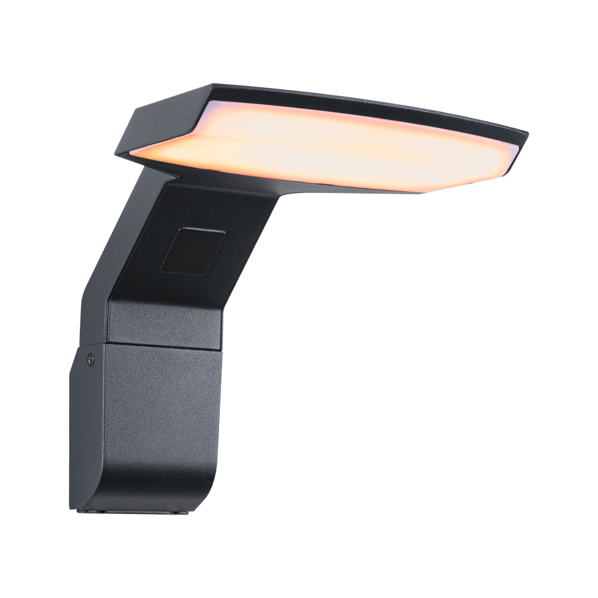 Moderne schwarze LED-Wandleuchte mit warmweißem Licht für Außenbereiche und Gartenbeleuchtung