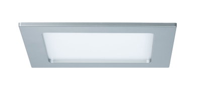 Plafonnier encastré LED rectangulaire en aluminium argenté avec diffuseur blanc pour éclairage moderne