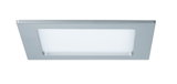 Rechteckige LED-Einbauleuchte aus silbernem Aluminium mit weißem Diffusor für moderne Beleuchtung