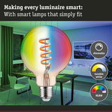 Smart LED bulb with dimmable RGBW colors and tunable white light for modern home lighting