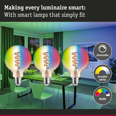 Colourful dimmable RGBW LED bulbs with tunable white light for smart home lighting solutions