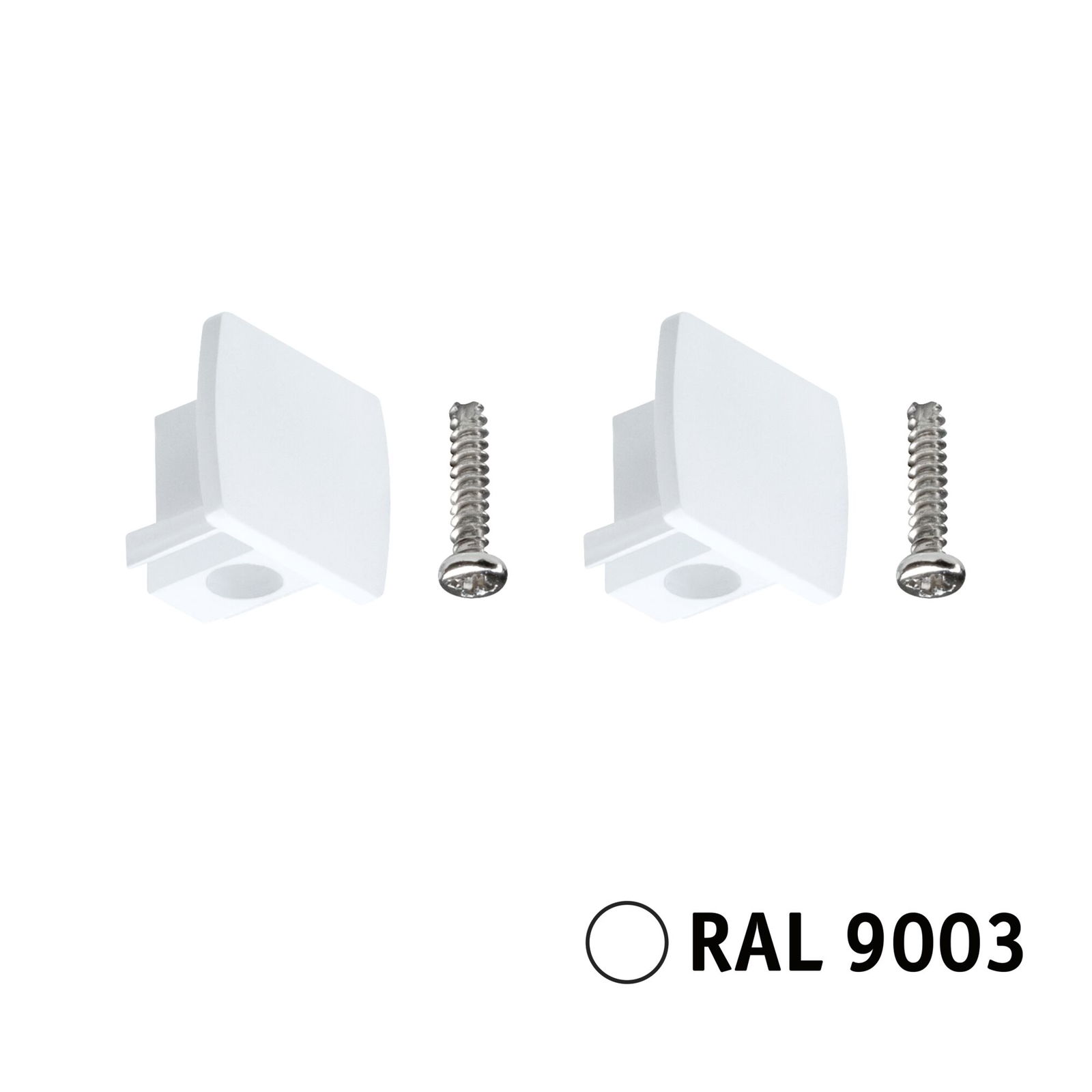 URail Connector End caps 13x21mm Signal white