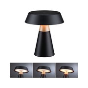 Moderne schwarze LED-Tischlampe aus Metall mit warmweißem Licht und dimmbarer Funktion