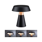 Moderne schwarze LED-Tischlampe aus Metall mit warmweißem Licht und dimmbarer Funktion