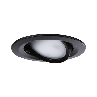 Black recessed spotlight with adjustable plastic diffuser for flexible LED lighting solutions