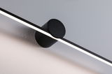 Black metal LED wall light with linear light strip for modern indoor lighting solutions