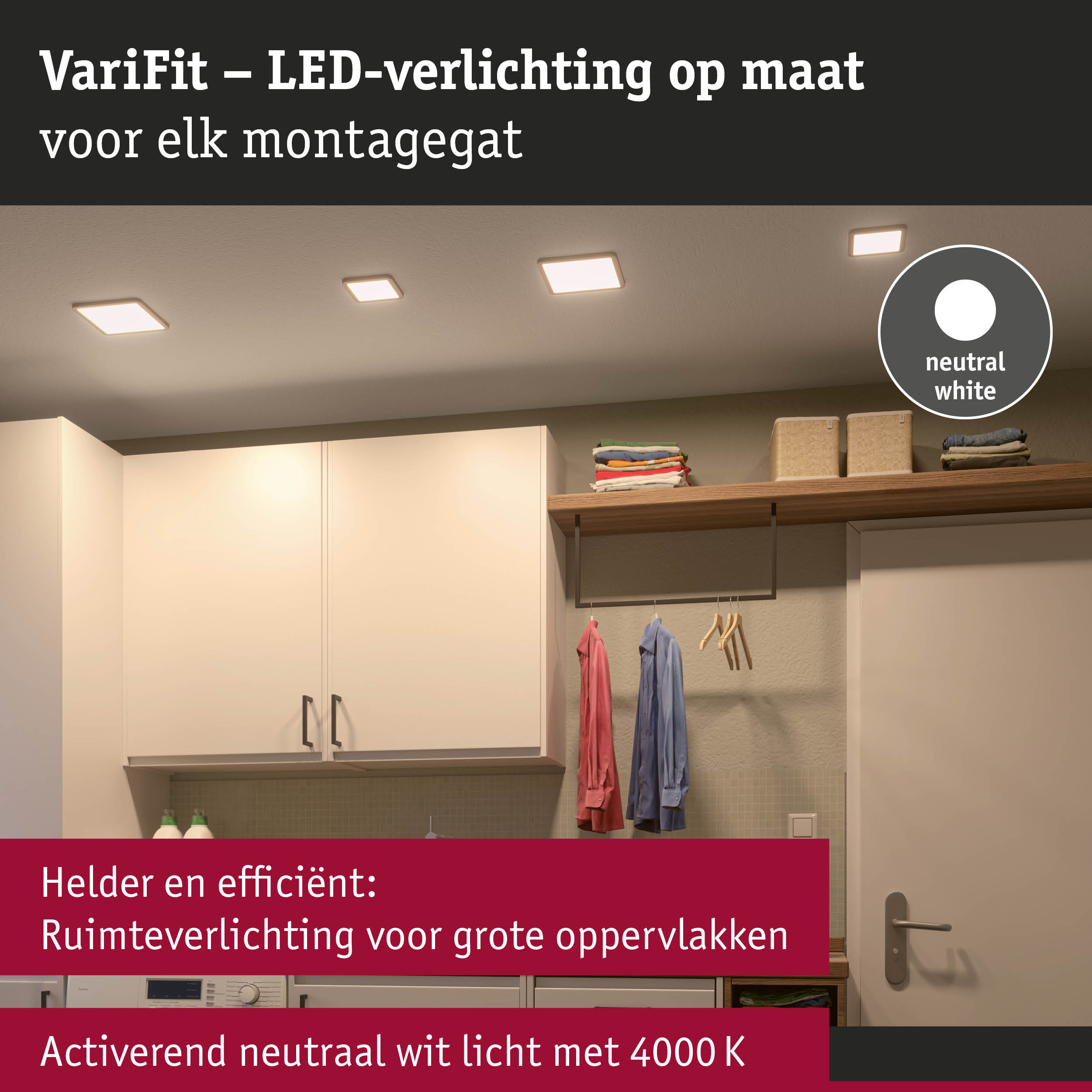 Witte LED-plafondlampen met neutraal wit licht voor efficiënte ruimteverlichting