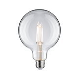 Large clear glass LED bulb with visible filaments for decorative lighting and energy saving