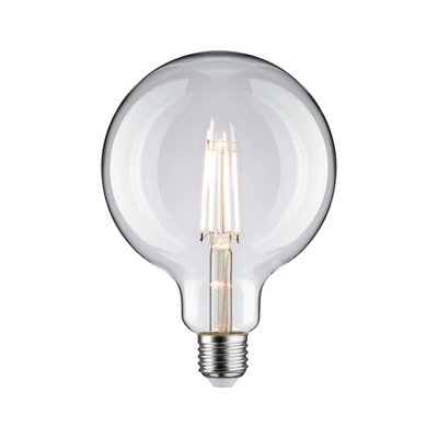 Large clear glass LED bulb with visible filaments for decorative lighting and energy saving