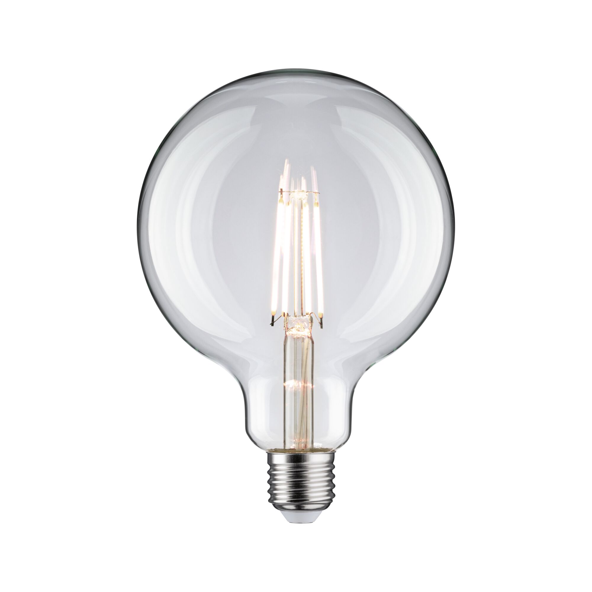 Vlákno 230V LED Globe G125 E27 1055lm 9W 4000K Čirá Große LED-Glühbirne mit klarem Glas und sichtbaren Filamenten für dekorative Beleuchtung