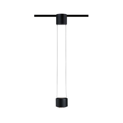 Black metal LED pendant light with slim design and dimmable feature for modern interior lighting