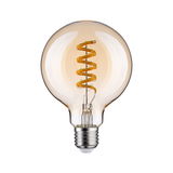 Gloeilamp met spiraalvormig LED-filament in amberkleurig glas voor sfeerverlichting