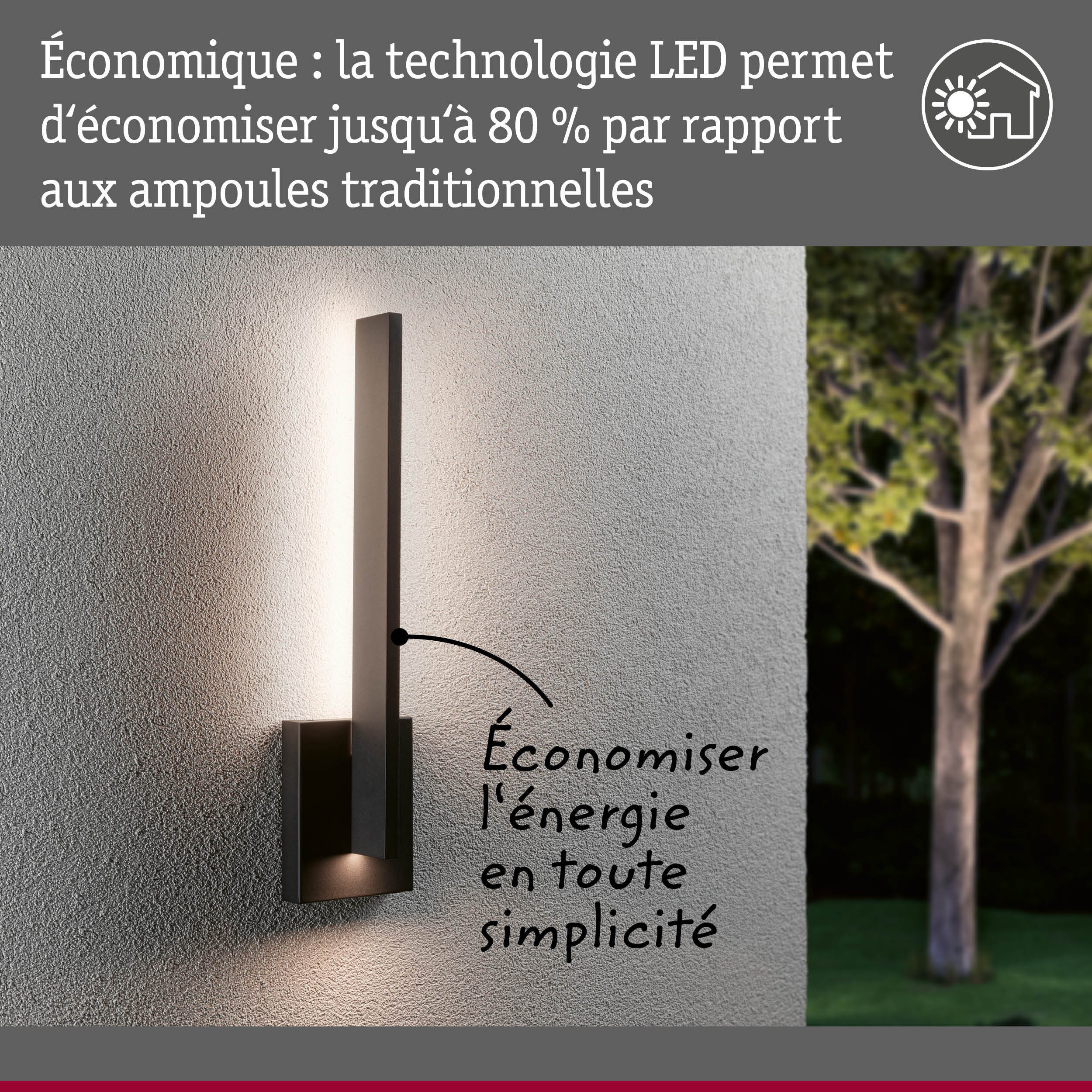 Applique murale LED anthracite moderne avec éclairage extérieur économique sur mur texturé