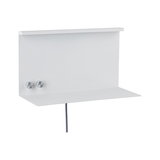 Moderne witte metalen wandlamp met twee zilveren draaiknoppen en stoffen kabel