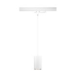 Weiße LED-Pendelleuchte aus Metall mit zylindrischem Design für moderne Innenbeleuchtung