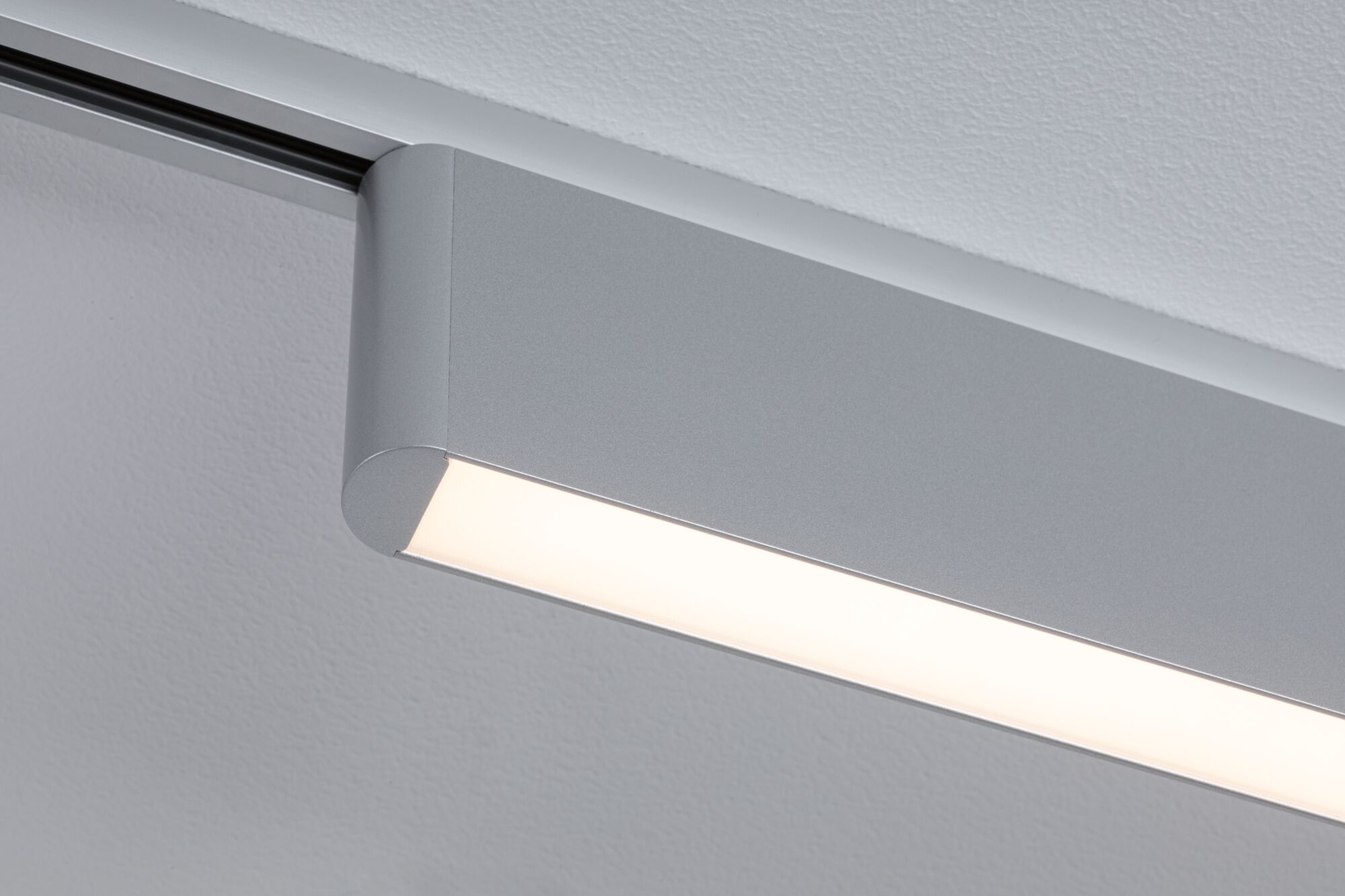 Modern silver aluminium ceiling light with integrated LED for stylish home lighting