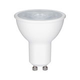 Hvid LED-reflektorlampe med GU10-fatning i plastik til energieffektiv belysning