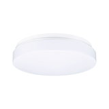 Round white LED ceiling light made of plastic for energy-efficient room lighting