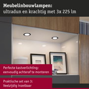Set van 3 ultradunne zwarte meubel inbouwlampen met 225 lumen voor veelzijdige verlichting