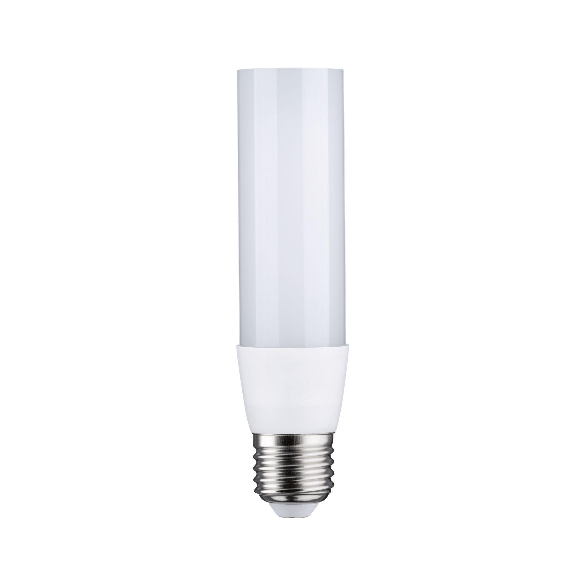 White LED bulb with E27 base made of plastic and metal for energy-efficient lighting