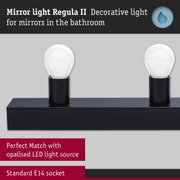 Set Mirror luminaire Regula II including light source 4-lamp IP44 E14 2700K 4x470lm 230V 4x4,5W dimmable Black/Opal