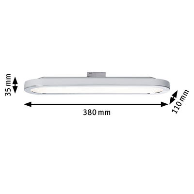 Flache weiße LED-Deckenleuchte mit 380 mm Länge und 110 mm Breite für moderne Raumbeleuchtung