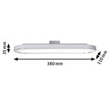 Flache weiße LED-Deckenleuchte mit 380 mm Länge und 110 mm Breite für moderne Raumbeleuchtung