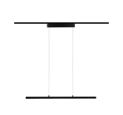 Black metal LED pendant light with slim design for modern interior lighting