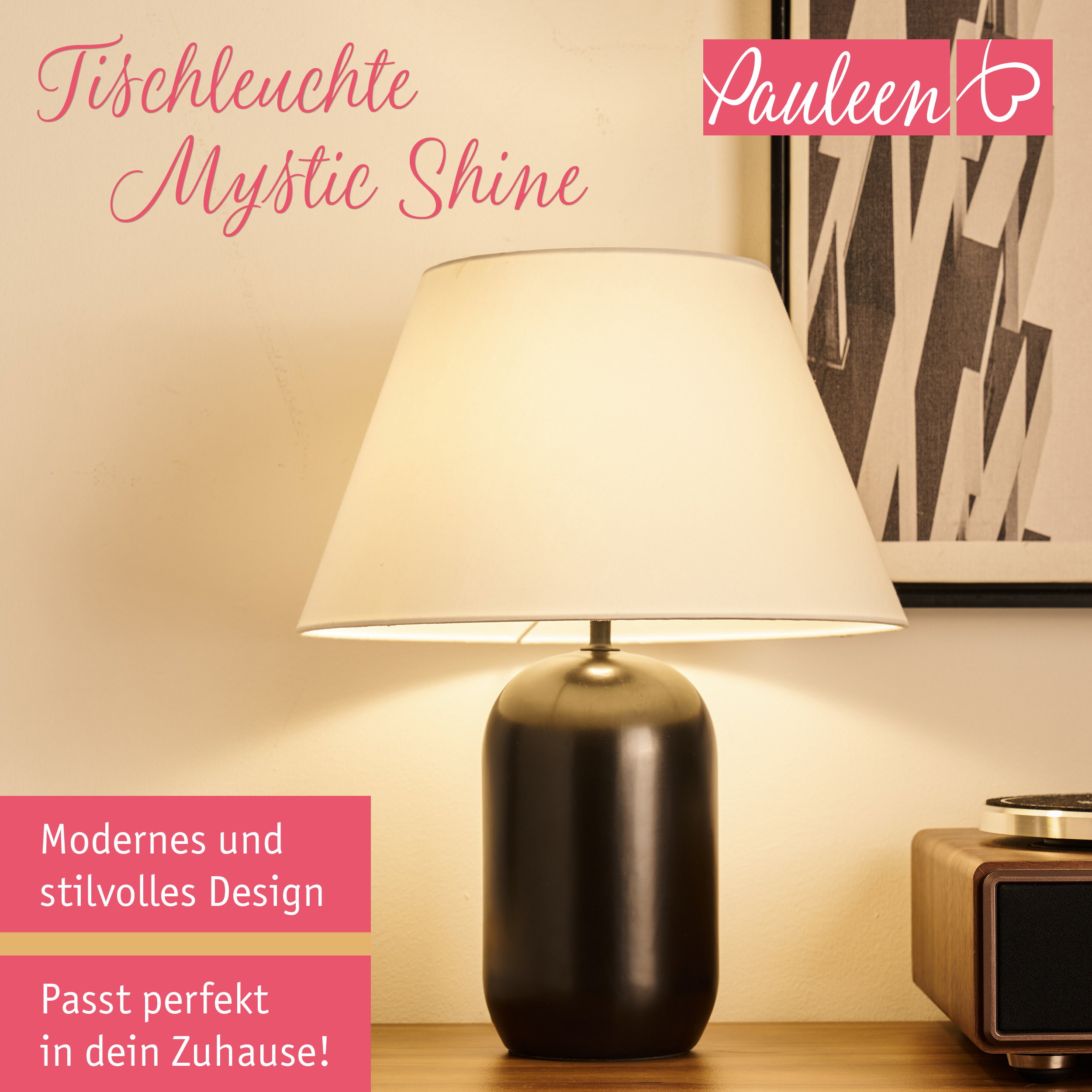 Paulmann Pauleen Tischleuchte Mystic Shine E14 max. 20W Weiß/Schwarz