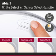 Abia 2 plafondlamp met sensor- en White Select-functie in wit voor instelbare verlichting.