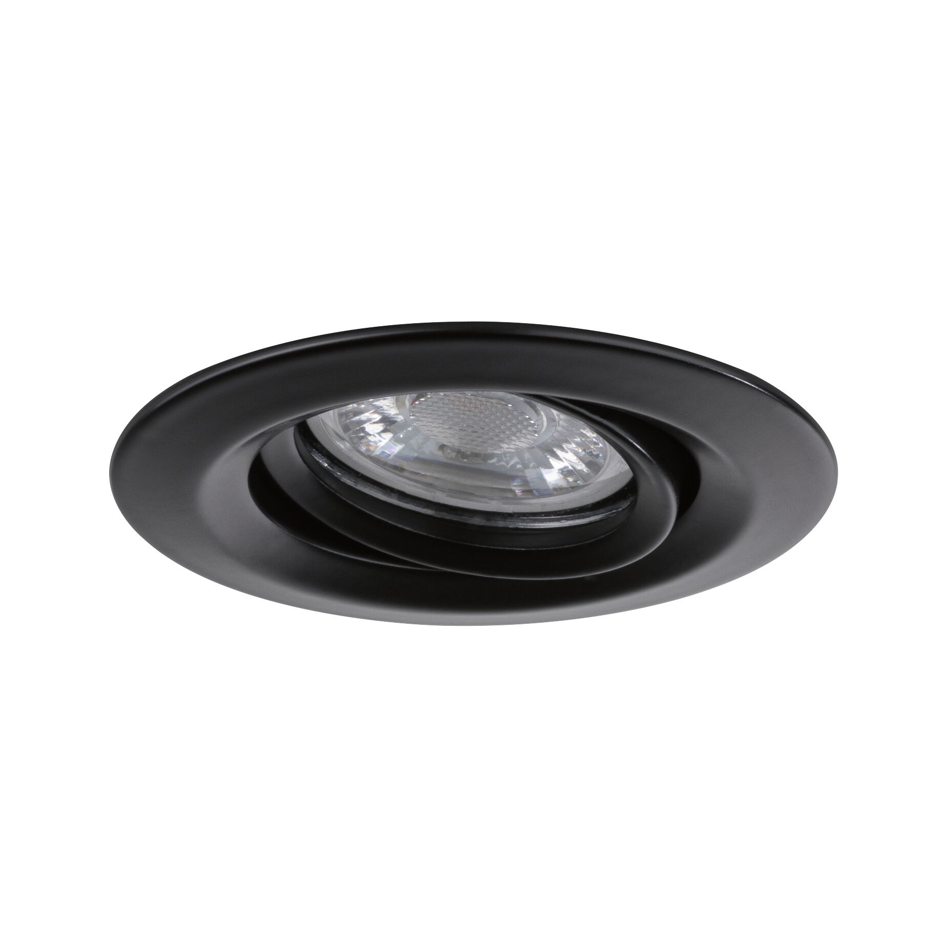 Black metal recessed spotlight with clear glass for modern LED ceiling lighting