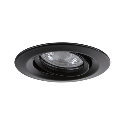 Black metal recessed spotlight with clear glass for modern LED ceiling lighting