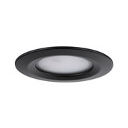 Round black LED recessed panel with frosted cover for energy-efficient room lighting