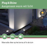 Warm wit LED grondspot set voor terras en tuin met sfeervol licht