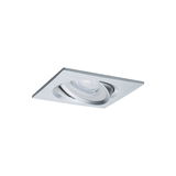 Spot encastré carré en aluminium brossé argenté pour éclairage LED moderne